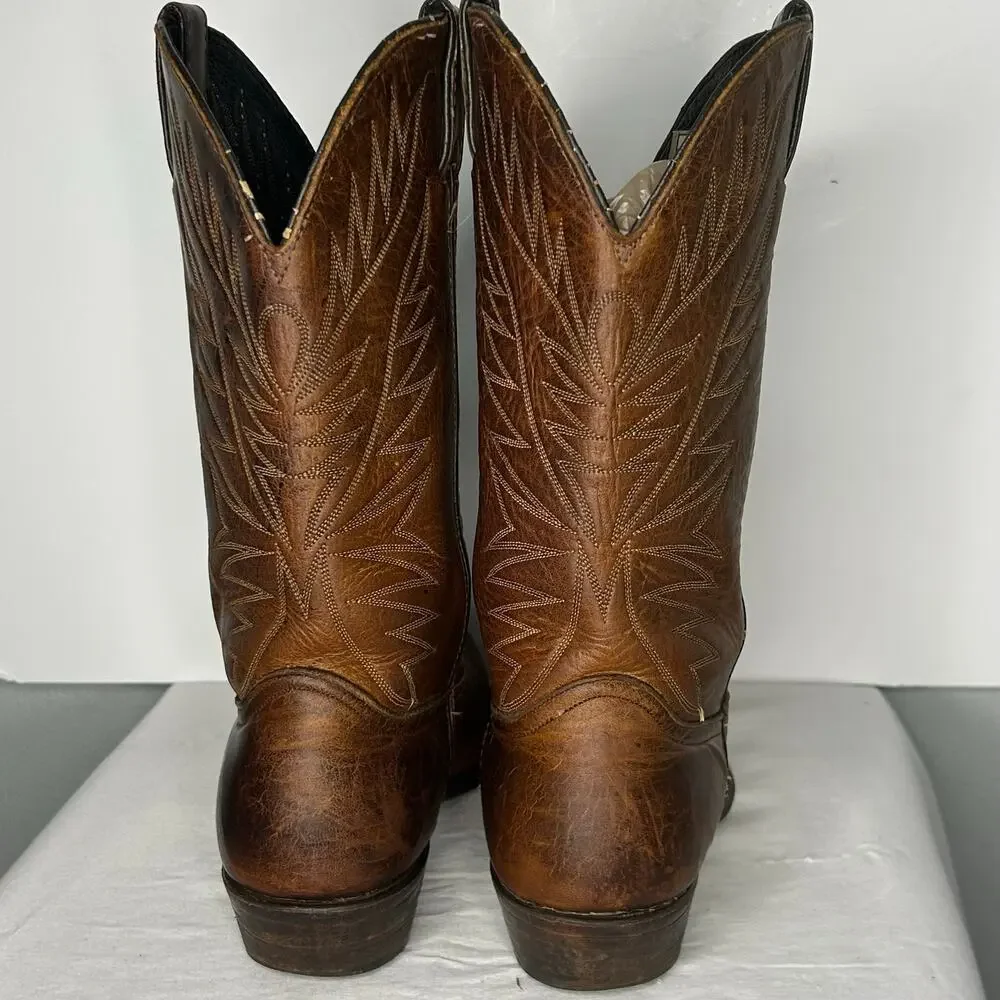 Great Western Men’s 11 M Brown Leather Cowboy Boots Western Pointed Toe